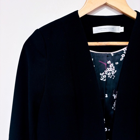 SIMONS – Black open-front blazer | Tailored minimalist jacket | Size 4 * - Picture 4 of 8